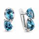Серебряные серьги AQUAMARINE А4751308 с Лондон топазом