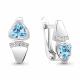 Серебряные серьги AQUAMARINE А4752405А с топазом и фианитом