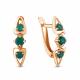 Серьги из золочёного серебра AQUAMARINE А4752609-п с агатом