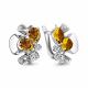Серебряные серьги AQUAMARINE А4755806А с фианитом и цитрином