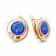 Серьги из золочёного серебра AQUAMARINE А4756295А-п с фианитом и опалом