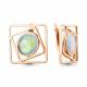 Серьги из золочёного серебра AQUAMARINE А4756398-п с опалом