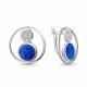 Серебряные серьги AQUAMARINE А4756695А с фианитом и опалом