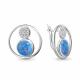 Серебряные серьги AQUAMARINE А4756697А с фианитом и опалом