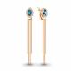 Серьги из золочёного серебра AQUAMARINE А4757508А-п с фианитом и Лондон топазом