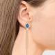 Серьги из золочёного серебра AQUAMARINE А4757508А-п с фианитом и Лондон топазом