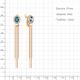 Серьги из золочёного серебра AQUAMARINE А4757508А-п с фианитом и Лондон топазом