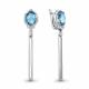 Серебряные серьги AQUAMARINE А4758188А с фианитом и турмалином