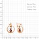 Серьги из золочёного серебра AQUAMARINE А4758503А-п с фианитом и гранатом