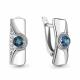 Серебряные серьги AQUAMARINE А4759108А с фианитом и Лондон топазом