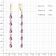 Серьги из золочёного серебра AQUAMARINE А4760204А-п с фианитом и аметистом
