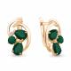 Серьги из золочёного серебра AQUAMARINE А4761709А-п с фианитом и агатом