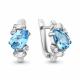 Серебряные серьги AQUAMARINE А4762405А с топазом и фианитом