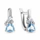 Серебряные серьги AQUAMARINE А4762605А с топазом и фианитом