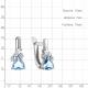 Серебряные серьги AQUAMARINE А4762605А с топазом и фианитом