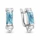 Серебряные серьги AQUAMARINE А4762988 с фианитом и турмалином