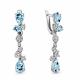 Серебряные серьги AQUAMARINE А4763302А с топазом и фианитом
