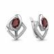 Серебряные серьги AQUAMARINE А4764203А с фианитом и гранатом