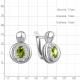 Серебряные серьги AQUAMARINE А4764707А с фианитом и хризолитом