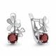 Серебряные серьги AQUAMARINE А4765003А с фианитом и гранатом