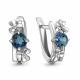 Серебряные серьги AQUAMARINE А4765108А с фианитом и Лондон топазом