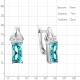 Серебряные серьги AQUAMARINE А4765488 с фианитом и турмалином