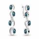 Серебряные серьги AQUAMARINE А4766108 с Лондон топазом