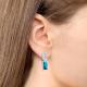 Серебряные серьги AQUAMARINE А4767993А с фианитом и Лондон топазом