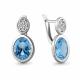 Серебряные серьги AQUAMARINE А4768092А с топазом и фианитом