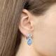 Серебряные серьги AQUAMARINE А4768092А с топазом и фианитом