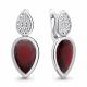 Серебряные серьги AQUAMARINE А4768185А с фианитом и гранатом