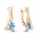 Серьги из золочёного серебра AQUAMARINE А4768605А-п с топазом и фианитом