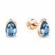 Серьги из золочёного серебра AQUAMARINE А4769005-п с топазом