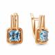 Серьги из золочёного серебра AQUAMARINE А4770705-п с топазом