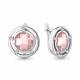 Серебряные серьги AQUAMARINE А4771690А с фианитом и морганитом