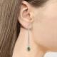 Серебряные серьги AQUAMARINE А4772407А с фианитом, хризолитом и жемчугом