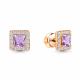 Серьги из золочёного серебра AQUAMARINE А4773604А-п с фианитом и аметистом