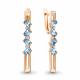 Серьги из золочёного серебра AQUAMARINE А4774005А-п с топазом и фианитом