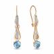 Серьги из золочёного серебра AQUAMARINE А4774305А-п с топазом и фианитом