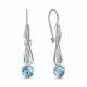 Серебряные серьги AQUAMARINE А4774305А с топазом и фианитом