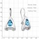 Серебряные серьги AQUAMARINE А4774705А с топазом и фианитом