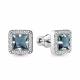 Серебряные серьги AQUAMARINE А4774908А с фианитом и Лондон топазом