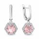 Серебряные серьги AQUAMARINE А4775290А с фианитом и морганитом