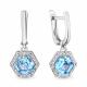 Серебряные серьги AQUAMARINE А4775292А с топазом и фианитом