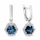 Серебряные серьги AQUAMARINE А4775293А с фианитом и Лондон топазом