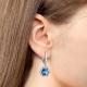 Серебряные серьги AQUAMARINE А4775293А с фианитом и Лондон топазом