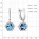Серебряные серьги AQUAMARINE А4775293А с фианитом и Лондон топазом