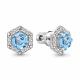 Серебряные серьги AQUAMARINE А4775392А с топазом и фианитом