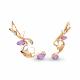 Серьги из золочёного серебра AQUAMARINE А4775404А-п с фианитом и аметистом