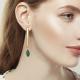 Серьги из золочёного серебра AQUAMARINE А4776509-п с агатом